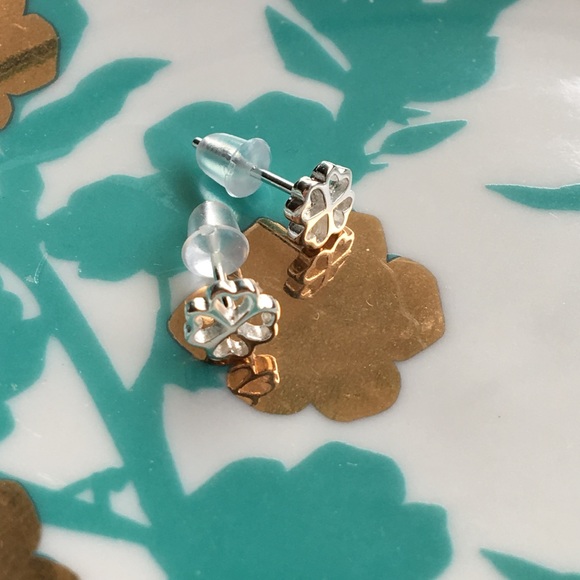 Four Leaf Clover Sterling Silver Earrings Irish - Picture 4 of 8